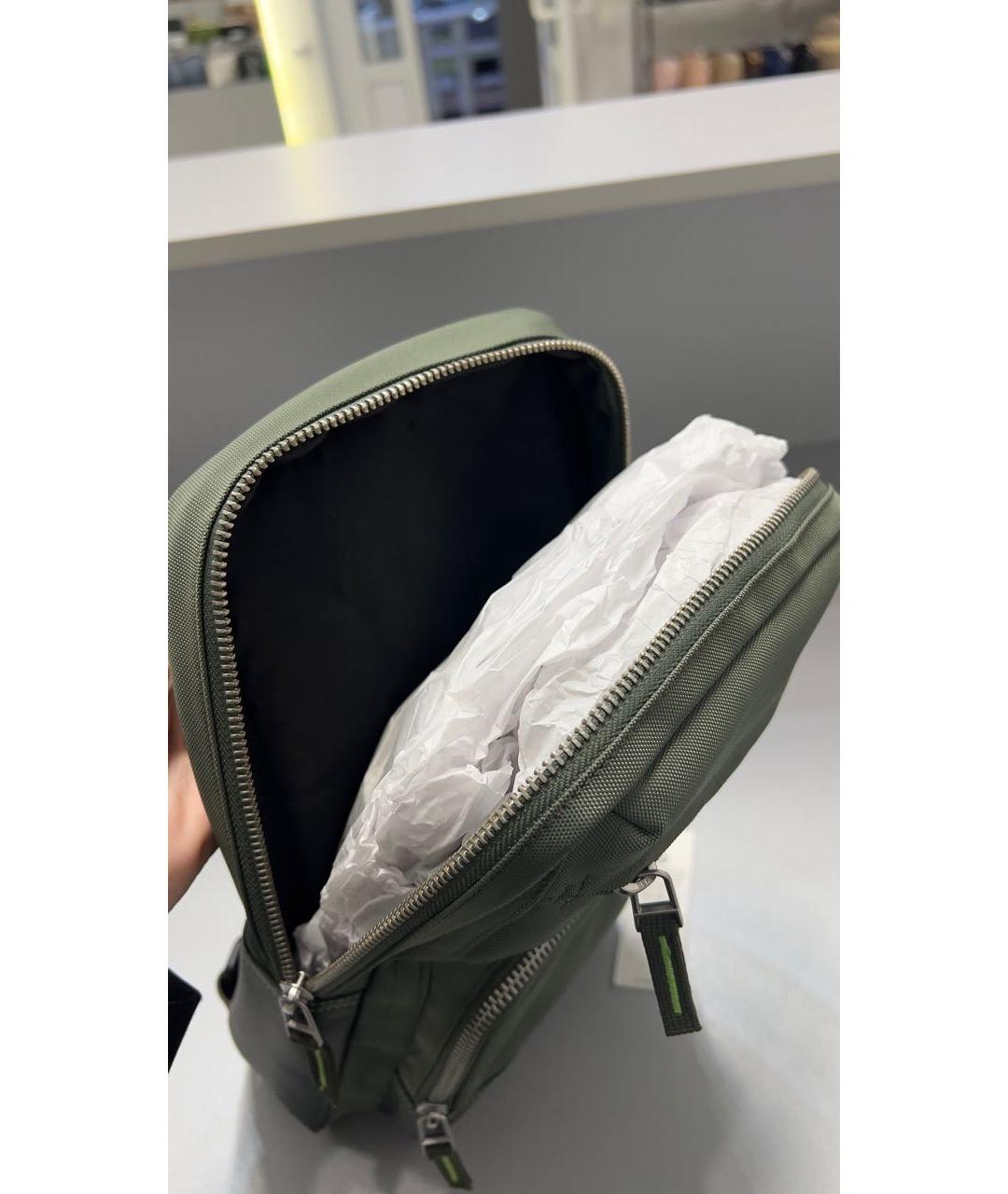 CALVIN KLEIN Хаки тканевая сумка на плечо, фото 4