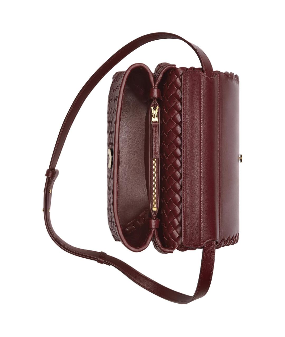 BOTTEGA VENETA Бордовая кожаная сумка через плечо, фото 2