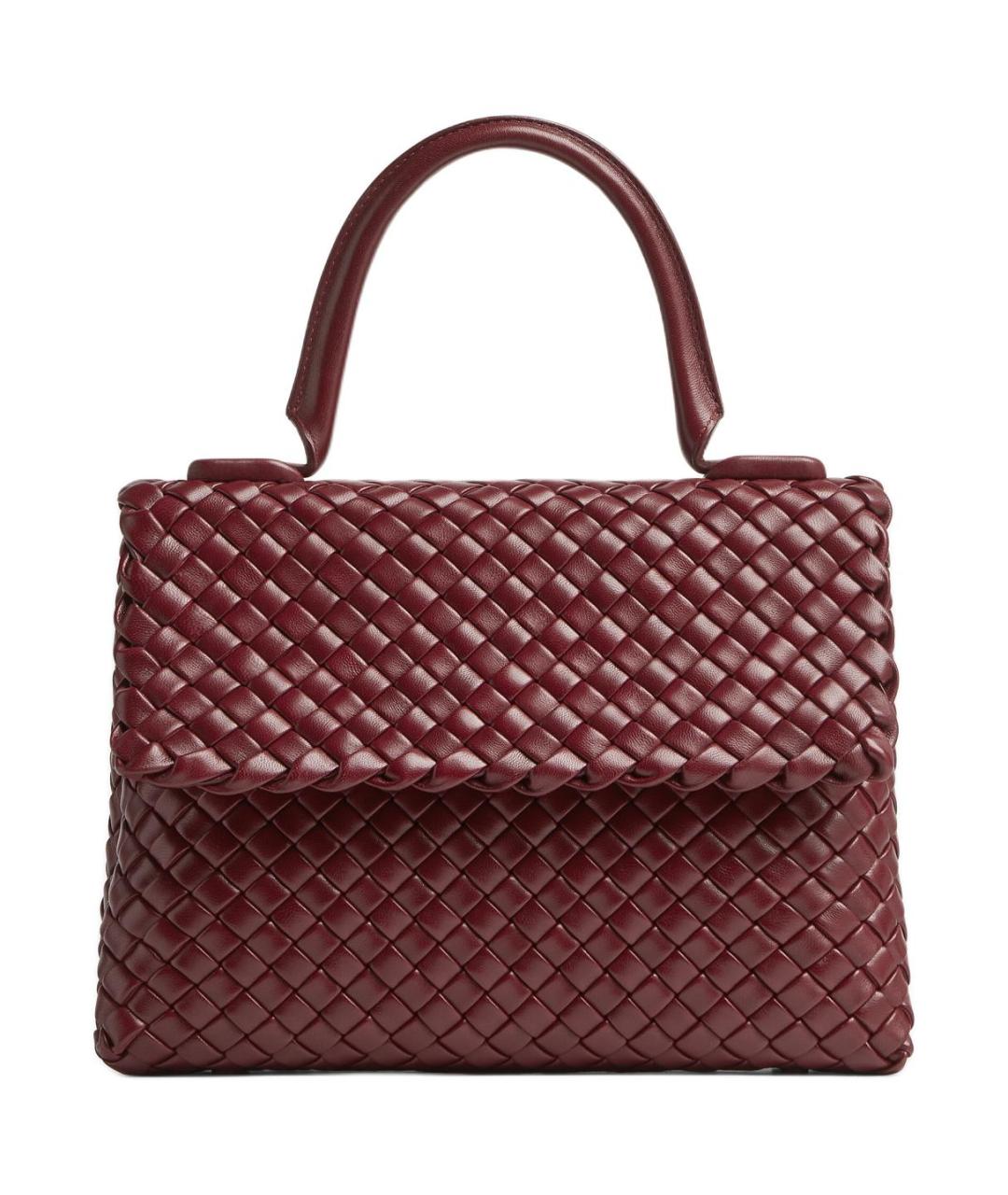 BOTTEGA VENETA Бордовая кожаная сумка через плечо, фото 6