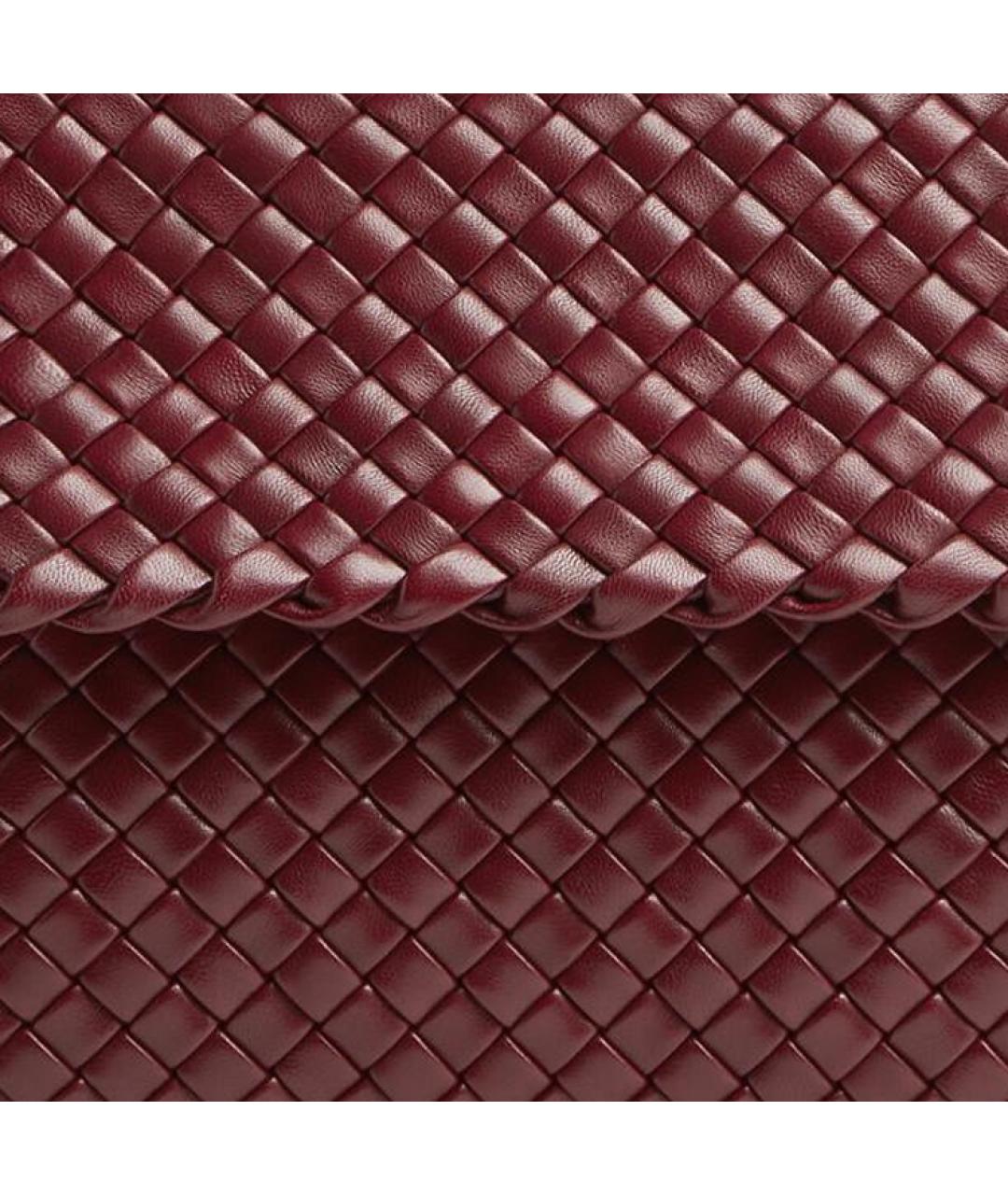 BOTTEGA VENETA Бордовая кожаная сумка через плечо, фото 5