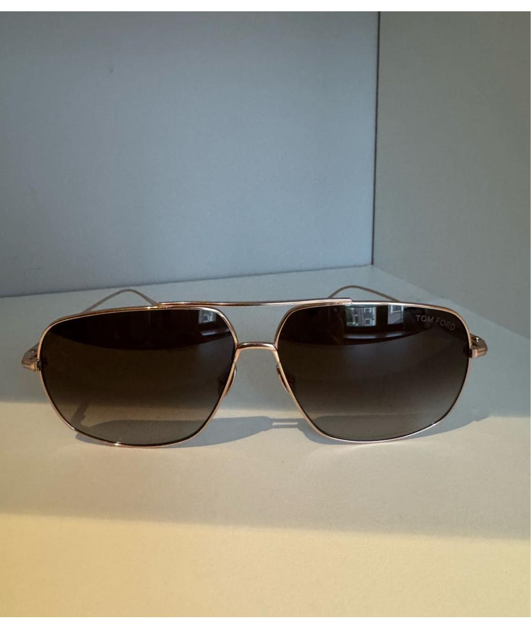 TOM FORD Коричневые металлические солнцезащитные очки, фото 5