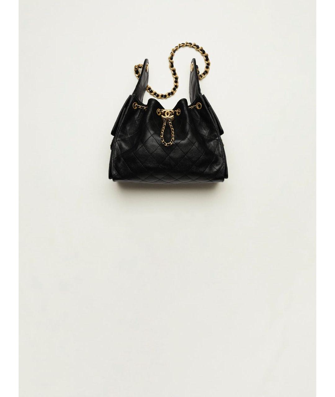 CHANEL Черная кожаная сумка через плечо, фото 2