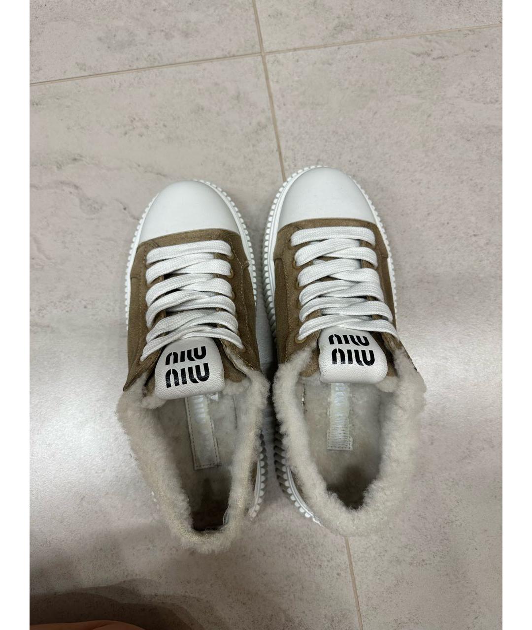 MIU MIU Коричневые замшевые кеды, фото 6