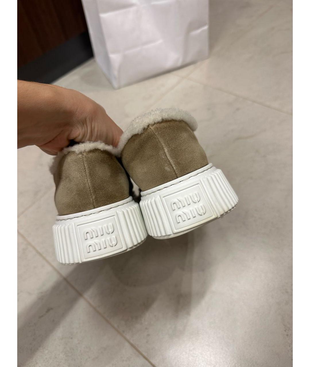 MIU MIU Коричневые замшевые кеды, фото 3