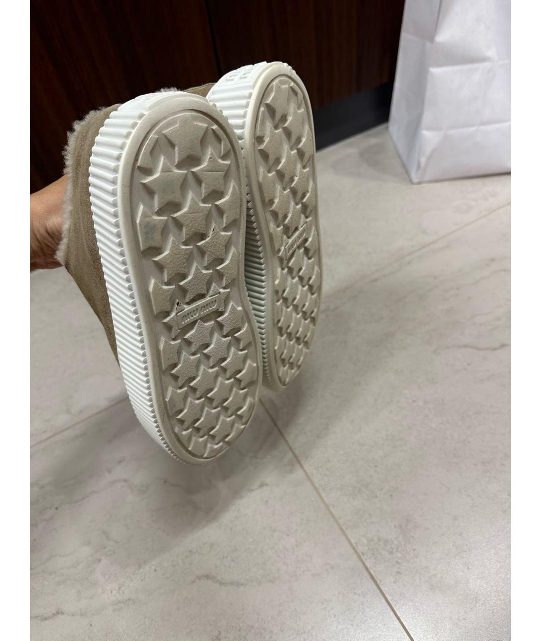 MIU MIU Коричневые замшевые кеды, фото 5