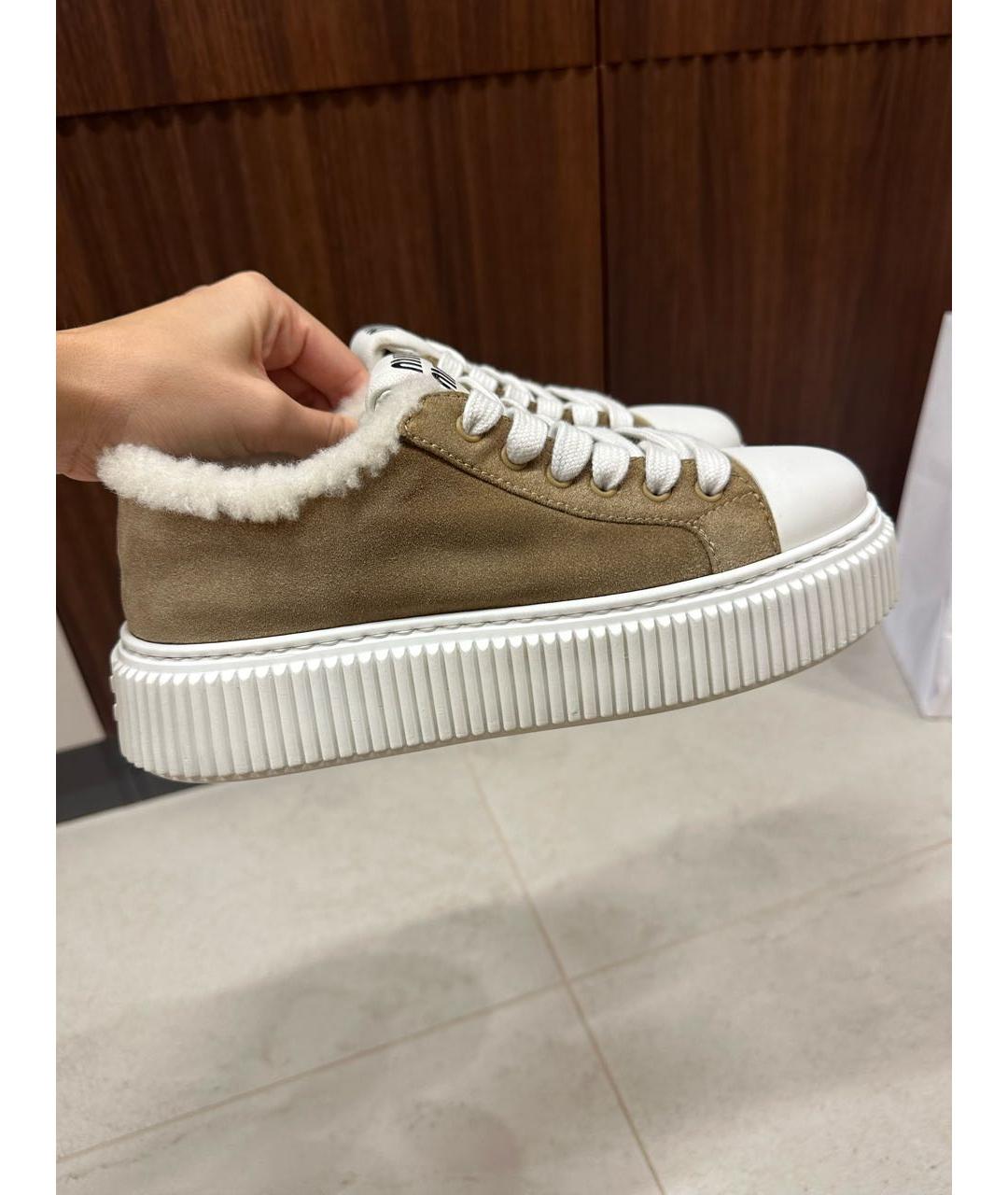 MIU MIU Коричневые замшевые кеды, фото 7