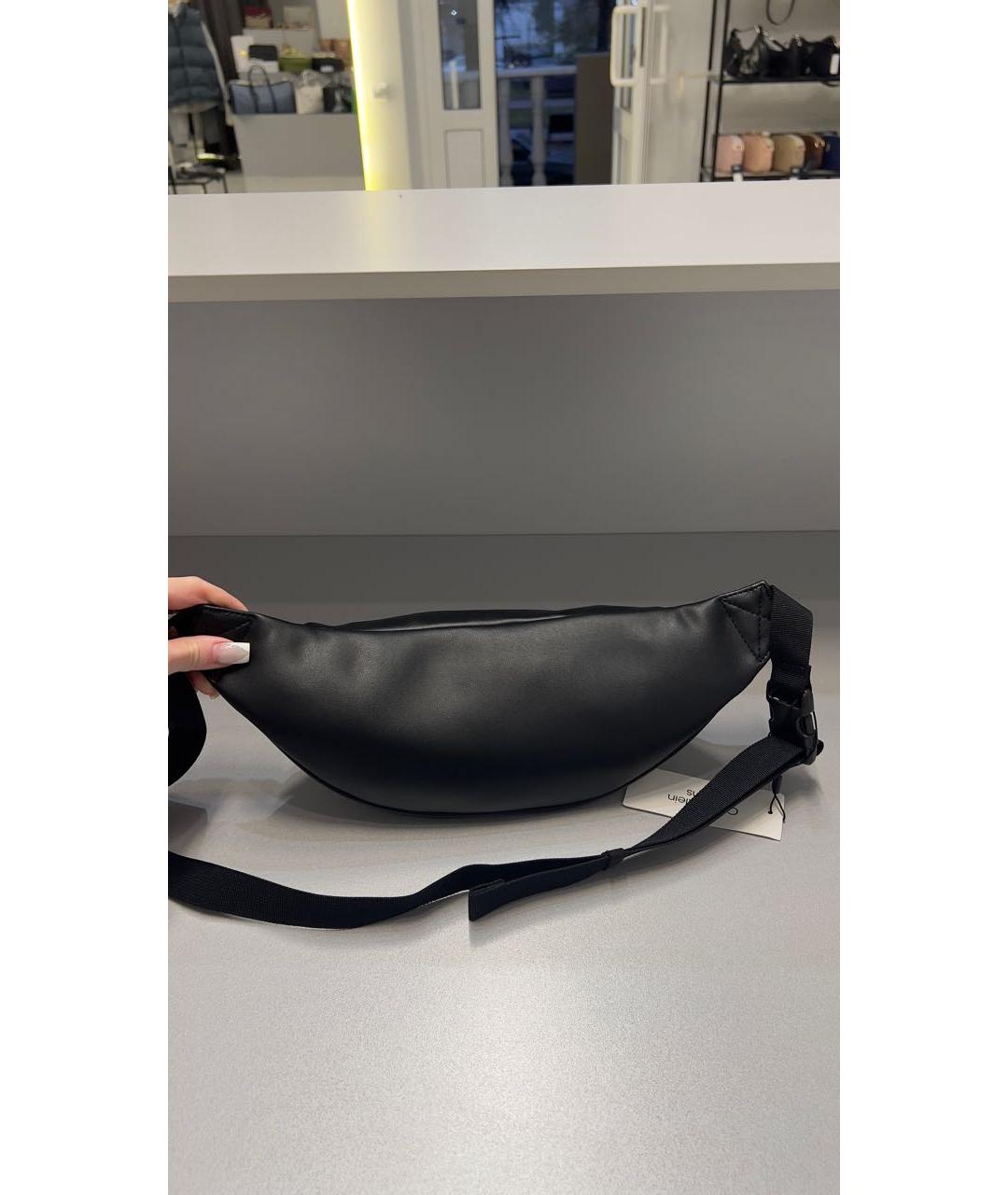 CALVIN KLEIN Черная кожаная поясная сумка, фото 3