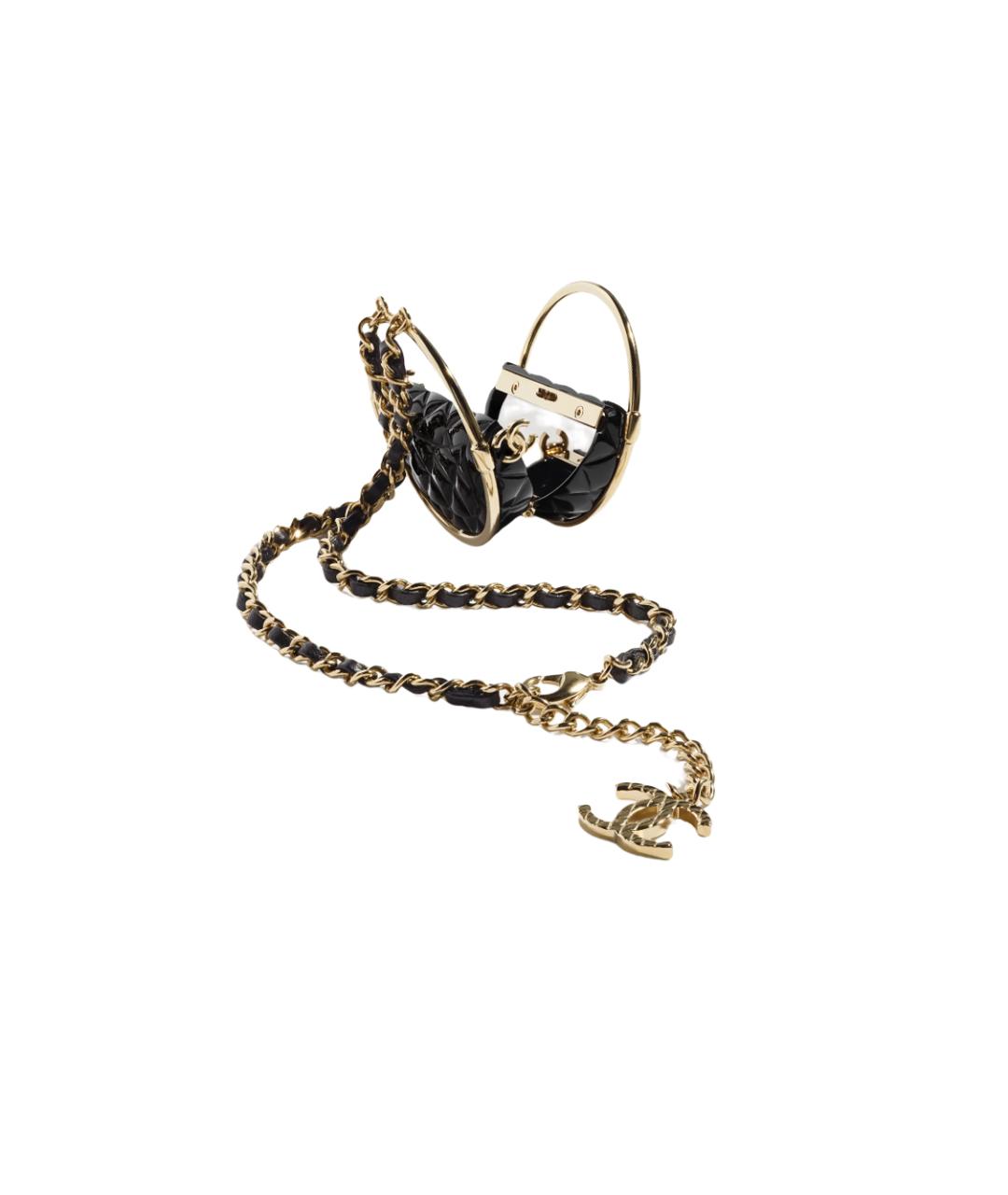 CHANEL Черная металлическая подвеска, фото 2