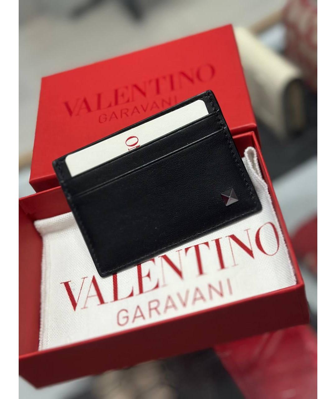 VALENTINO Черный кожаный кардхолдер, фото 5