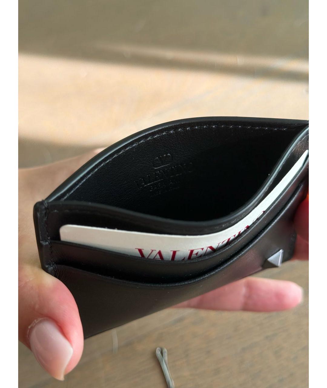 VALENTINO Черный кожаный кардхолдер, фото 4