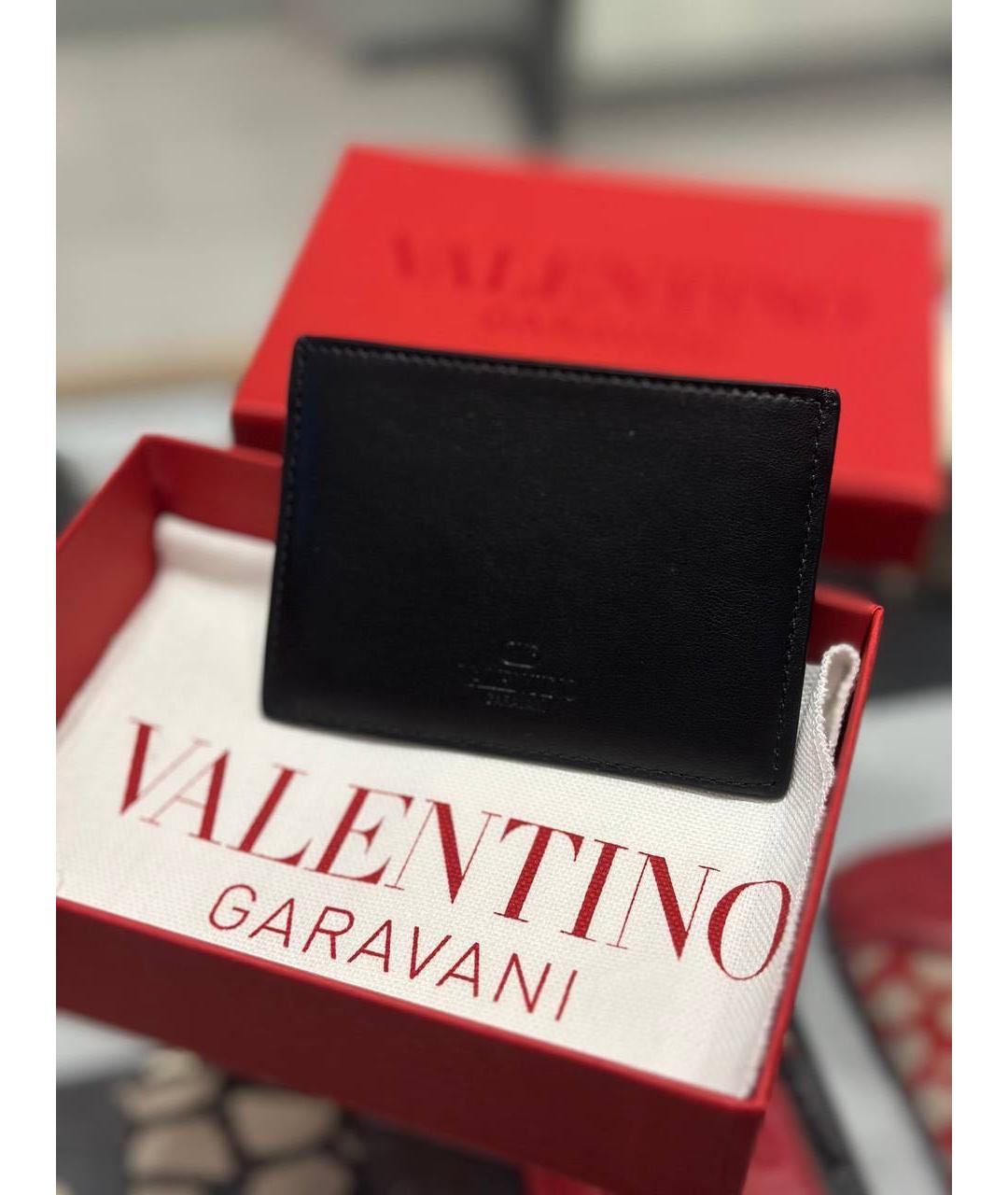 VALENTINO Черный кожаный кардхолдер, фото 6