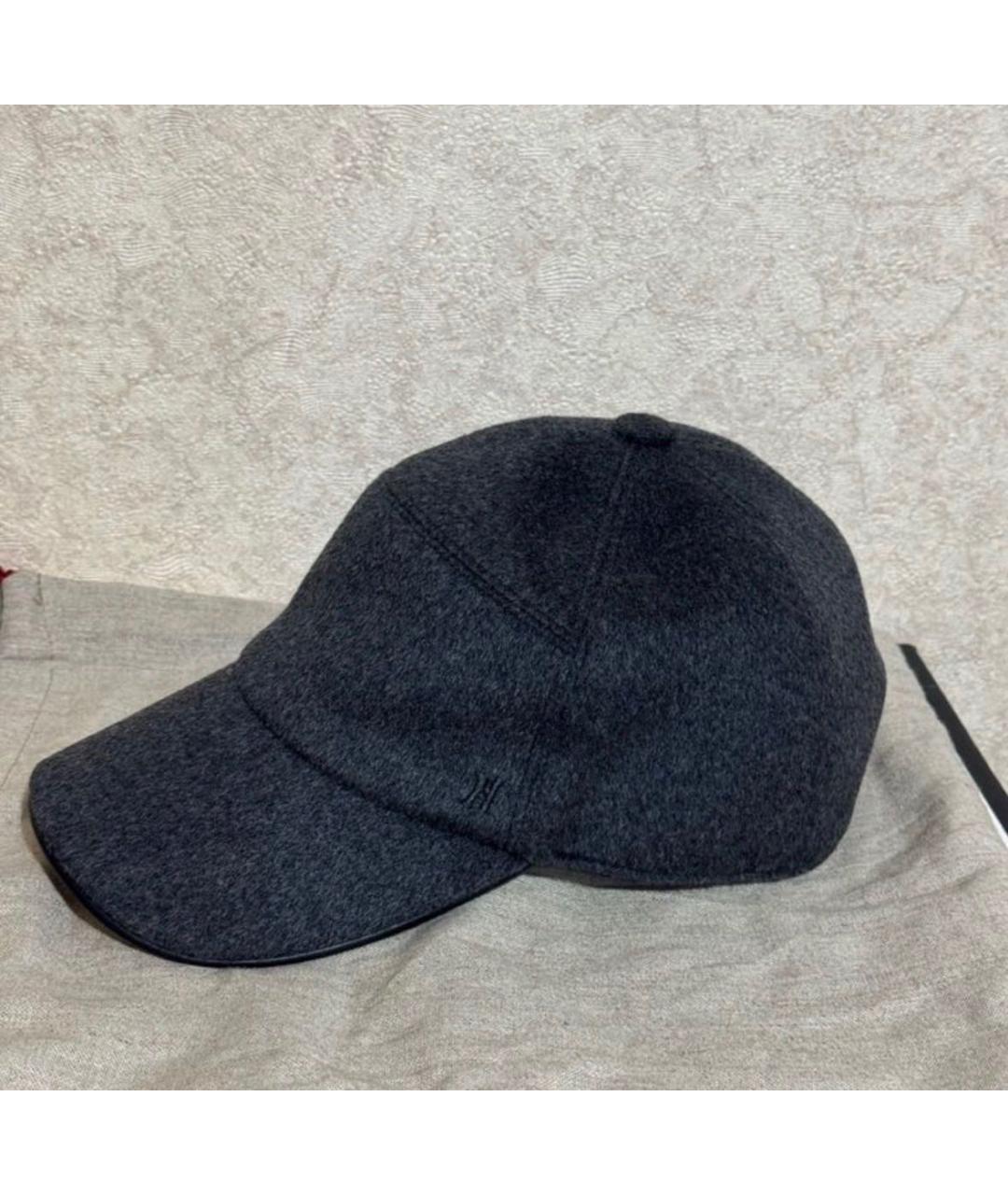 HERMES Серая кашемировая кепка/бейсболка, фото 6