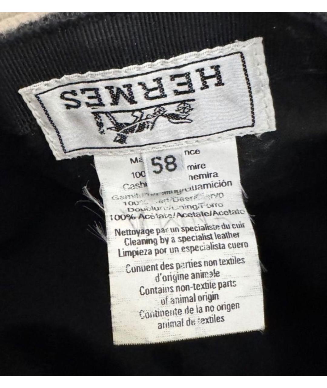 HERMES Серая кашемировая кепка/бейсболка, фото 5