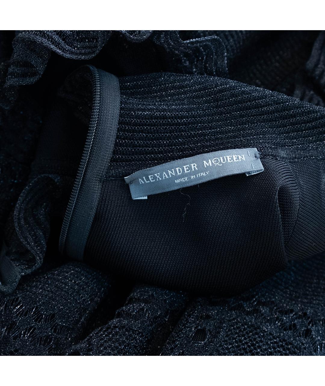ALEXANDER MCQUEEN Черное шелковое вечернее платье, фото 6