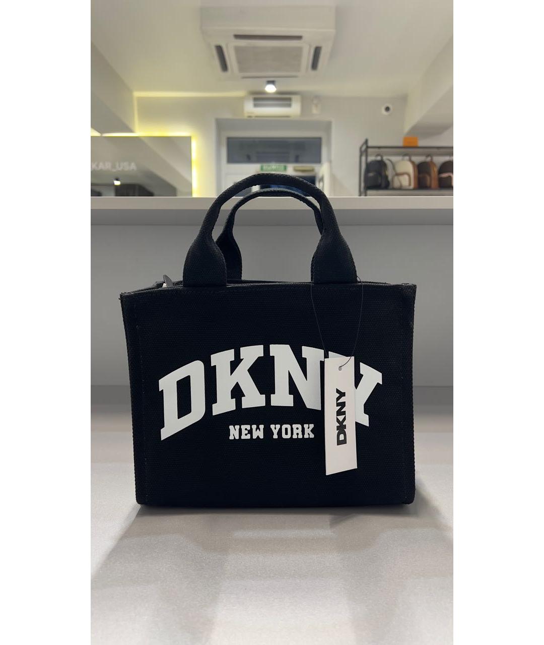 DKNY Черная тканевая сумка тоут, фото 5