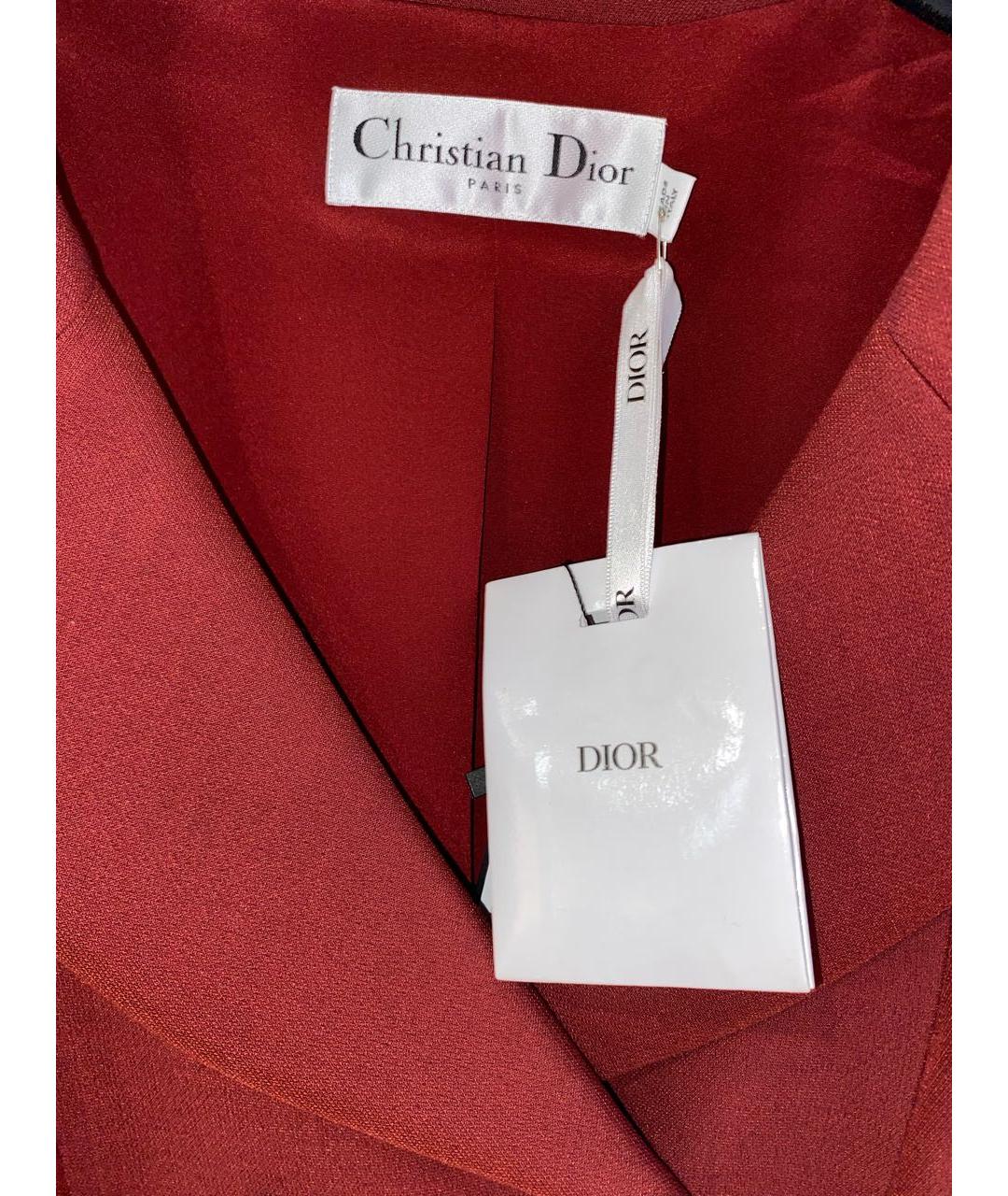 CHRISTIAN DIOR Бордовый шерстяной жакет/пиджак, фото 3