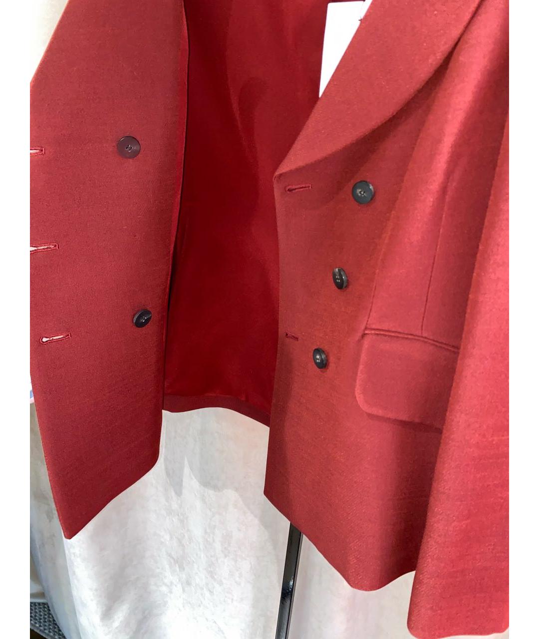 CHRISTIAN DIOR Бордовый шерстяной жакет/пиджак, фото 5