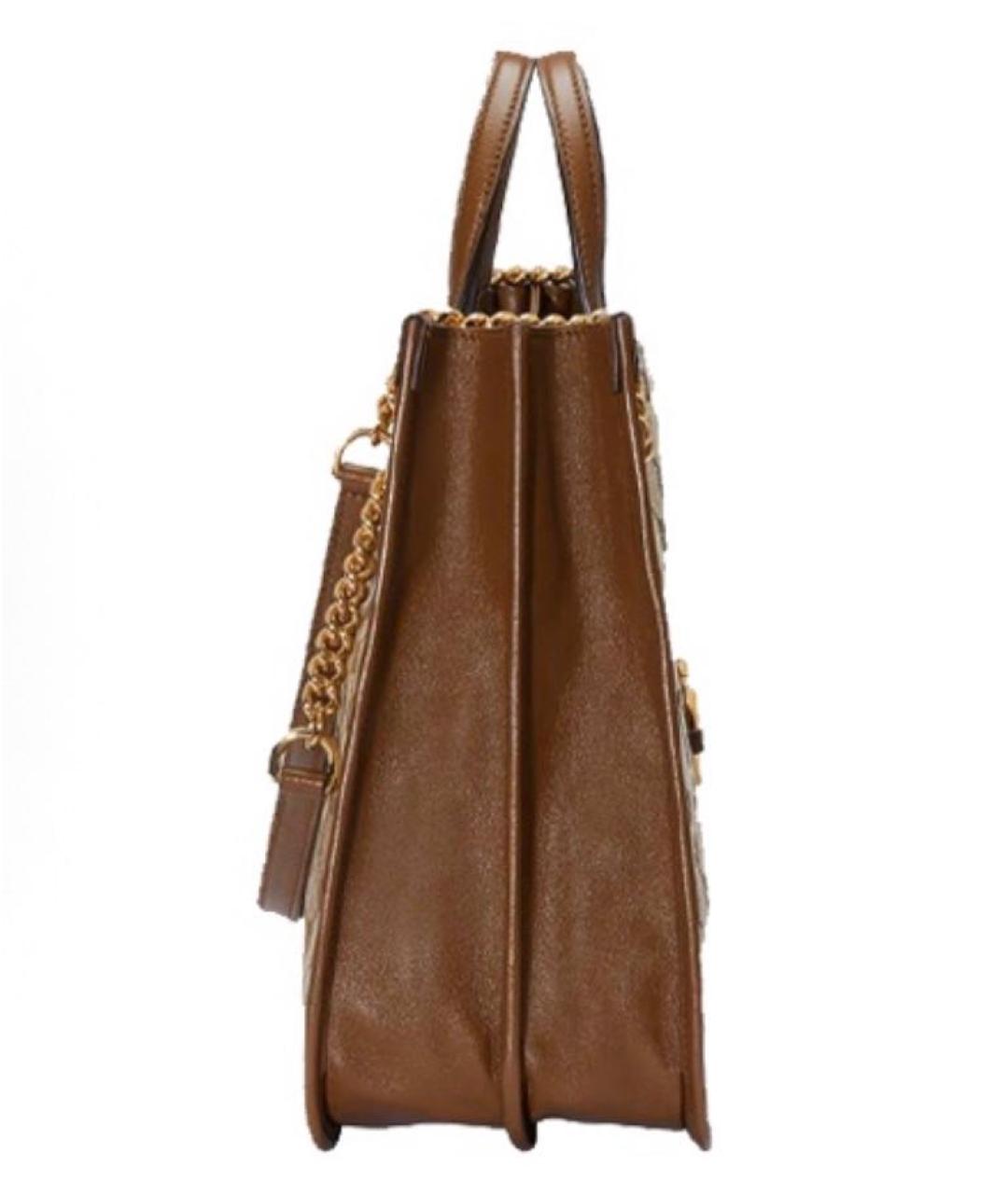 GUCCI Бежевая жаккардовая сумка тоут, фото 4