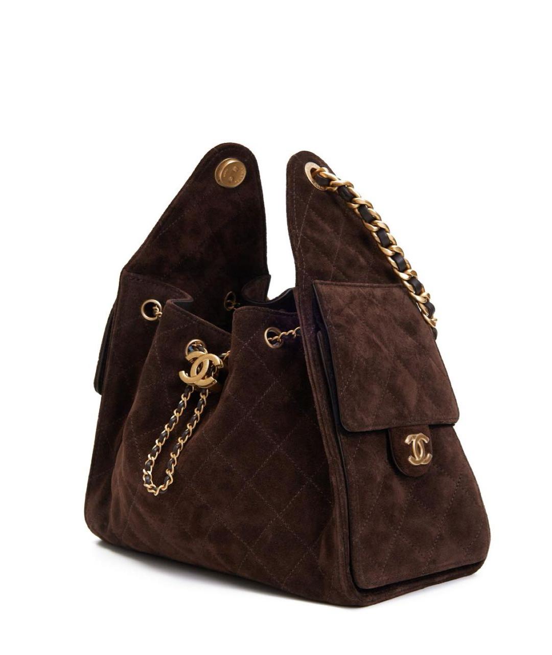 CHANEL Коричневая замшевая сумка через плечо, фото 2