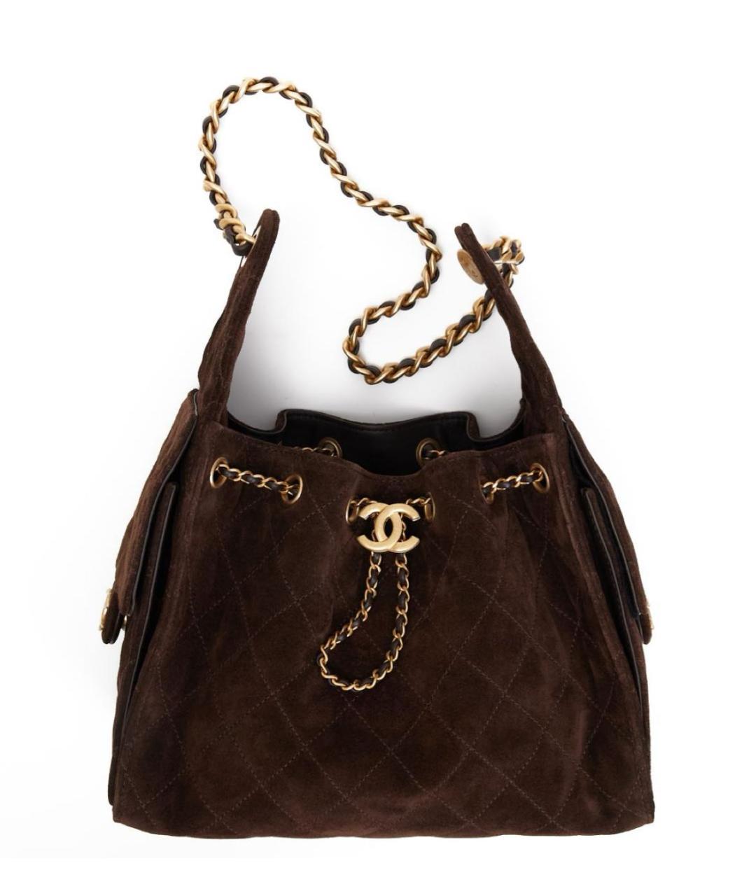 CHANEL Коричневая замшевая сумка через плечо, фото 5