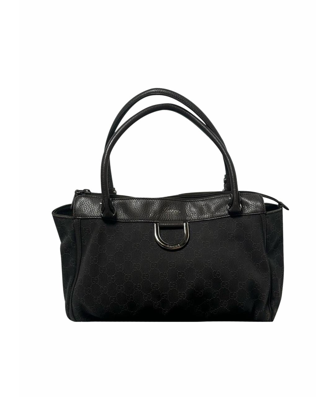 GUCCI Черная хлопковая сумка с короткими ручками, фото 1