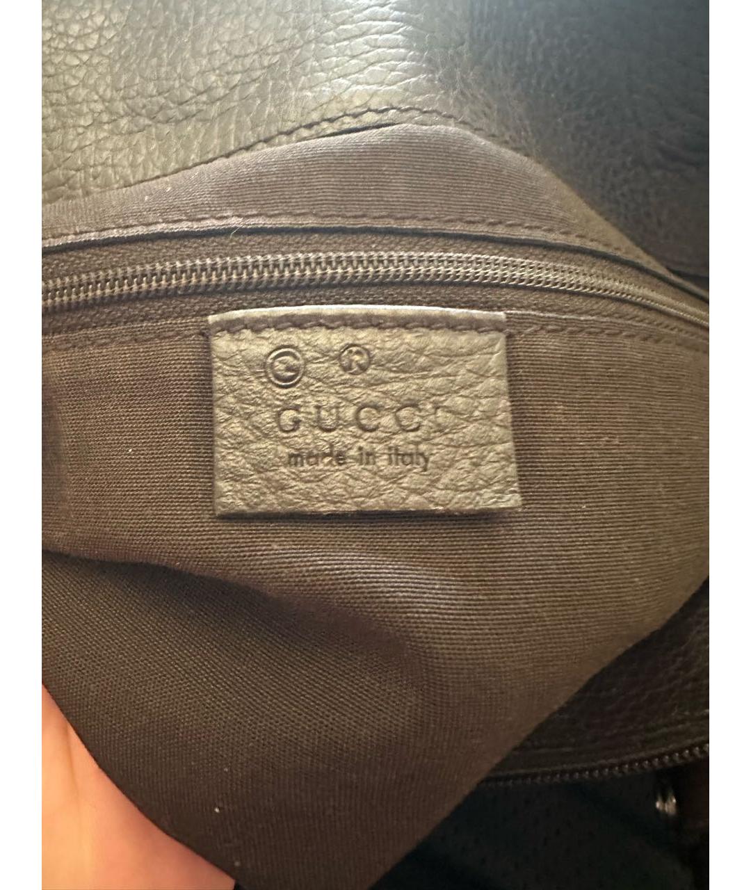 GUCCI Черная хлопковая сумка с короткими ручками, фото 6