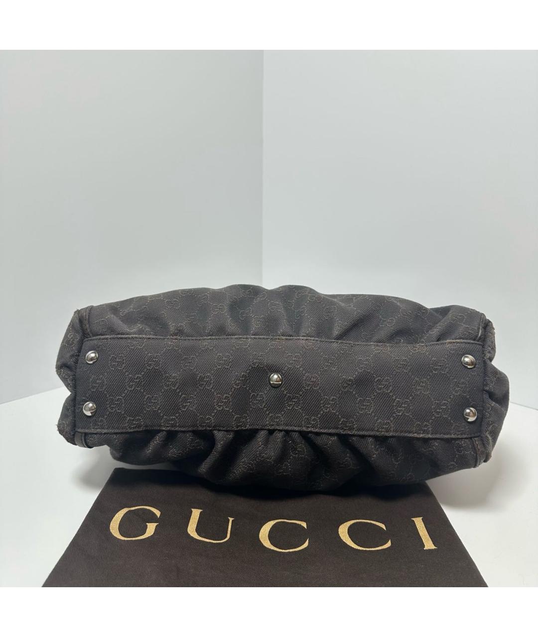 GUCCI Черная хлопковая сумка с короткими ручками, фото 5