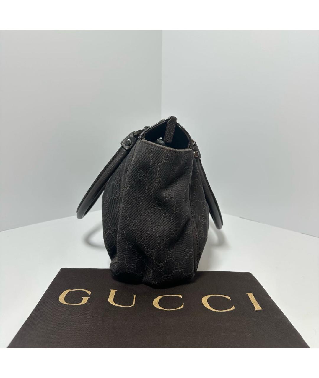 GUCCI Черная хлопковая сумка с короткими ручками, фото 3