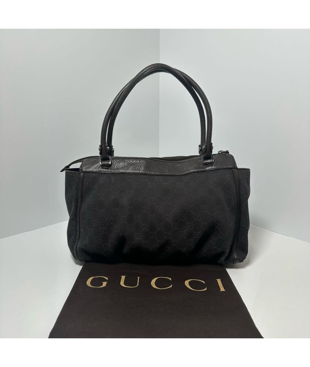 GUCCI Черная хлопковая сумка с короткими ручками, фото 2