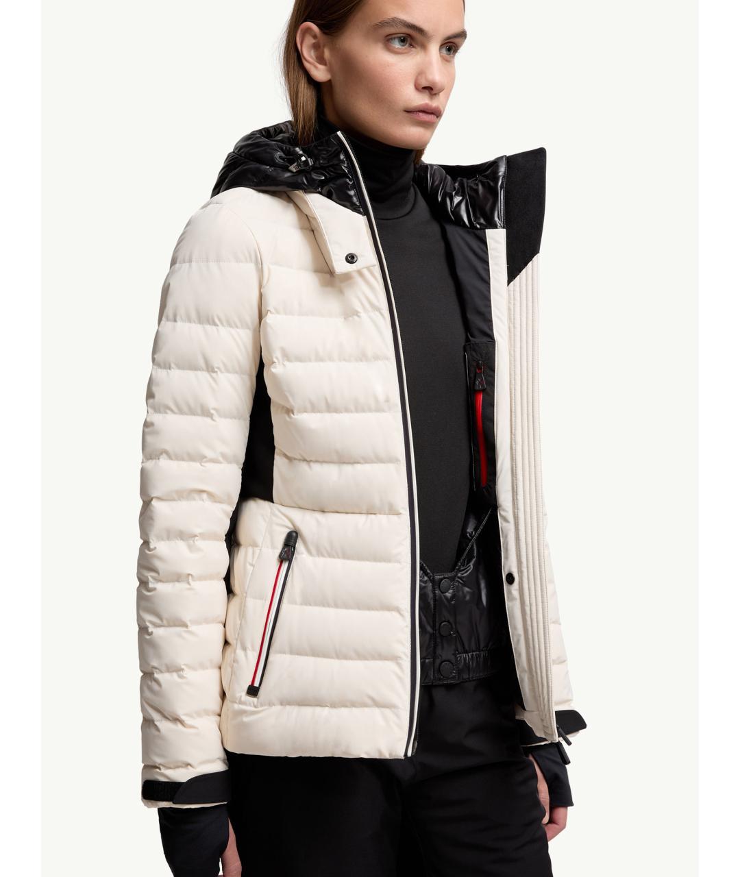 MONCLER Белое полиамидовое пальто, фото 5