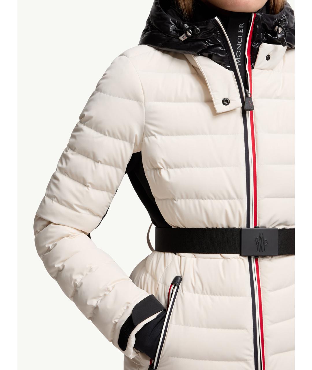 MONCLER Белое полиамидовое пальто, фото 6