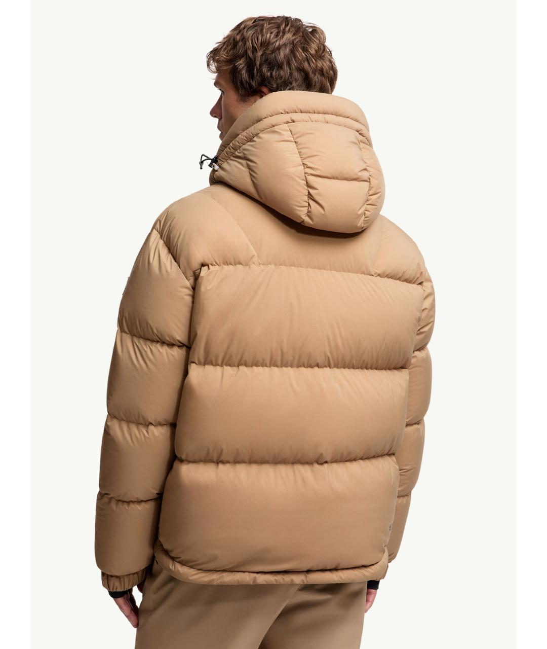 MONCLER Коричневый полиамидовый пуховик, фото 5