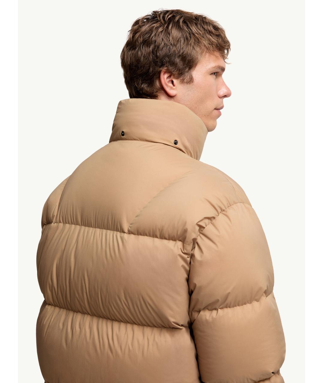 MONCLER Коричневый полиамидовый пуховик, фото 7