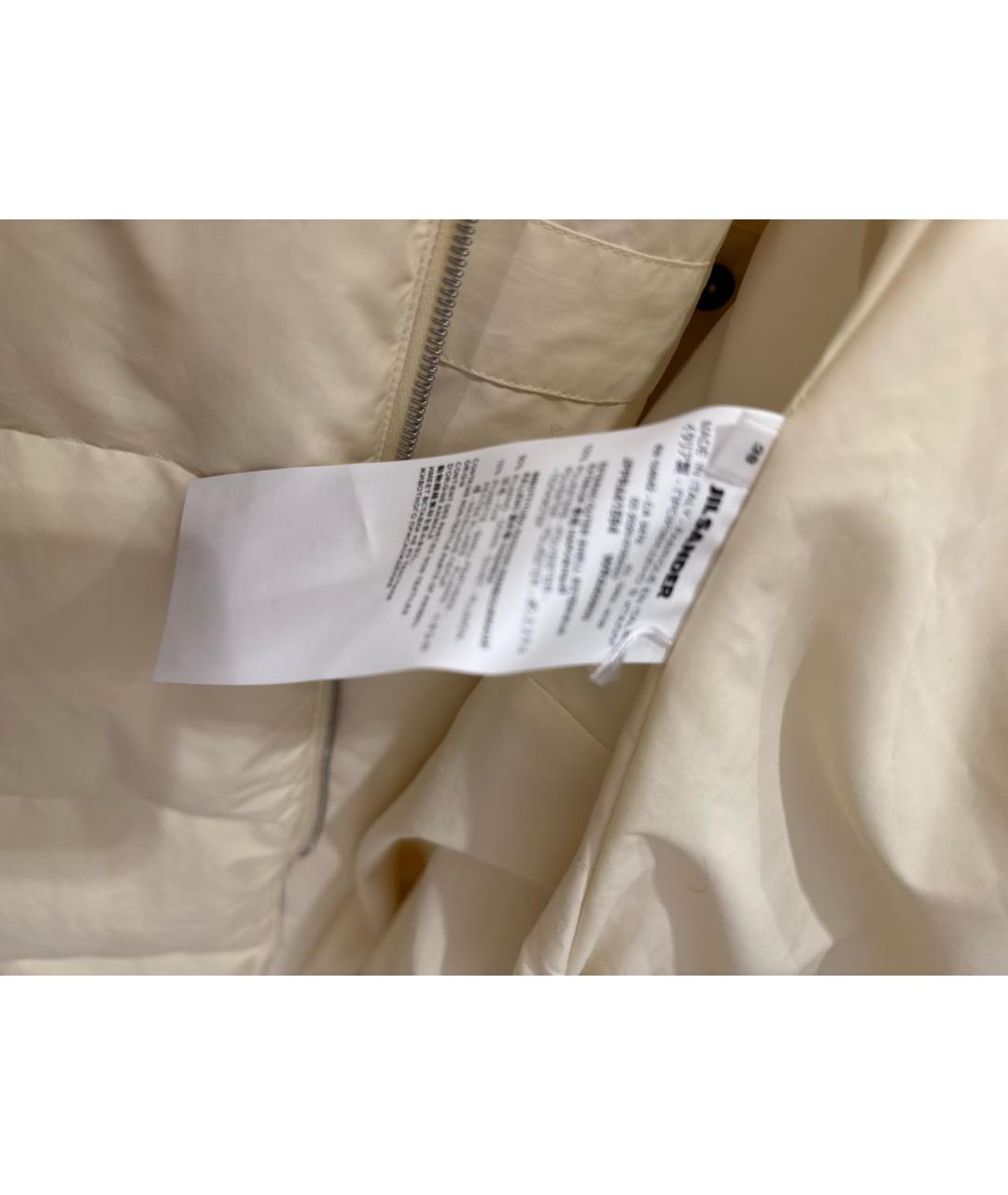 JIL SANDER Белый хлопковый пуховик, фото 4