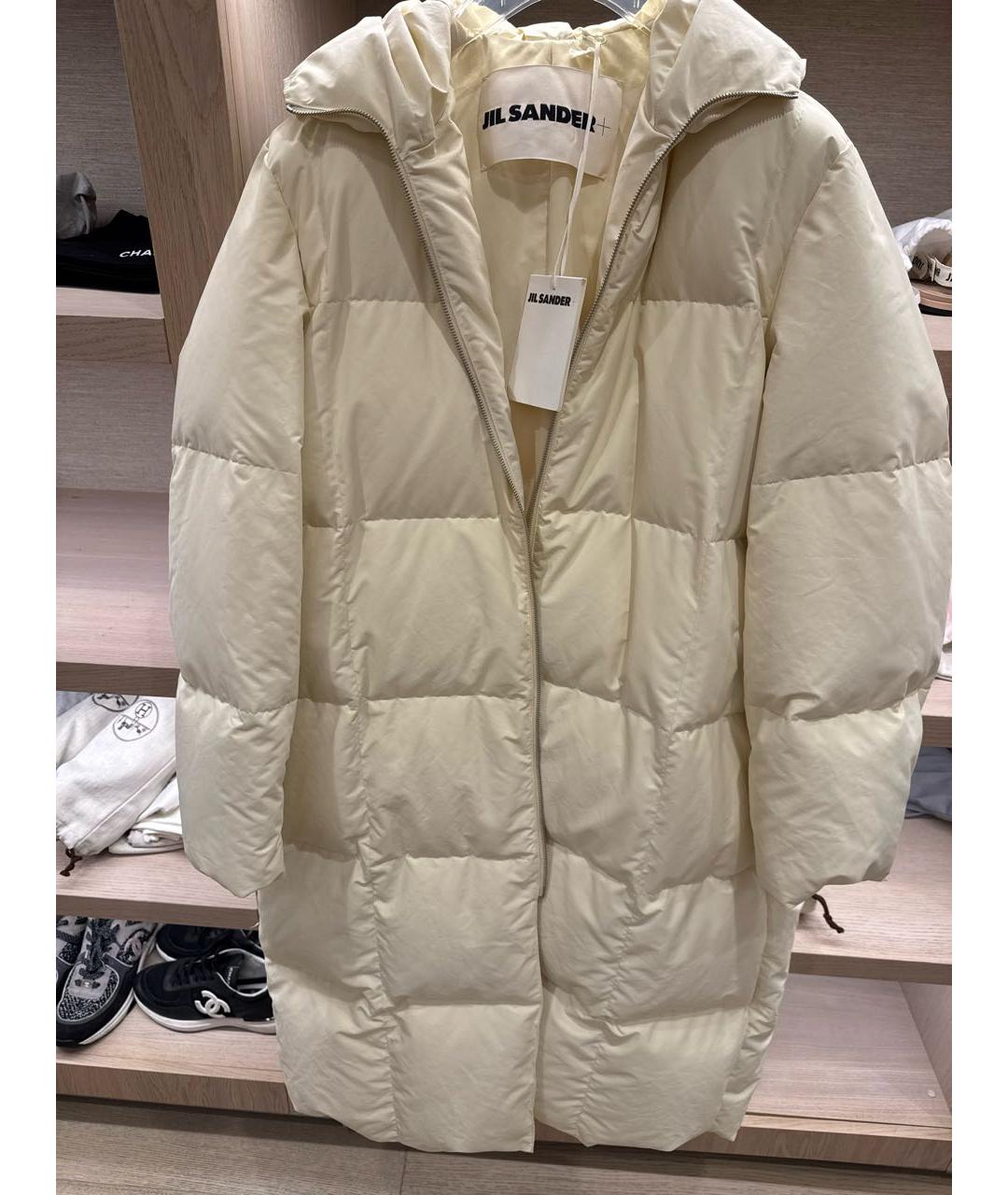 JIL SANDER Белый хлопковый пуховик, фото 1