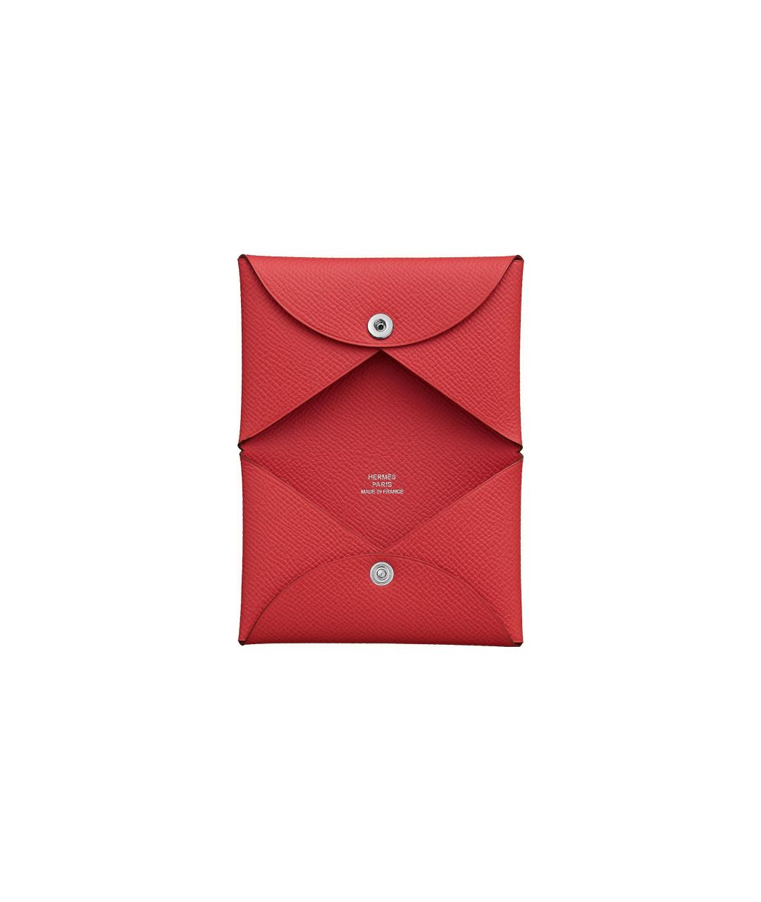 HERMES Красный кожаный кардхолдер, фото 2