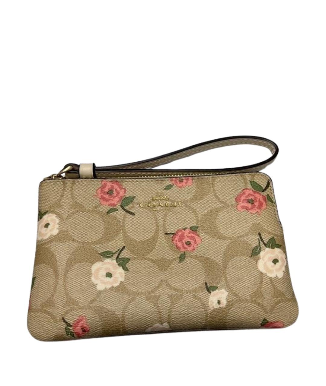 COACH Бежевый кожаный кошелек, фото 1