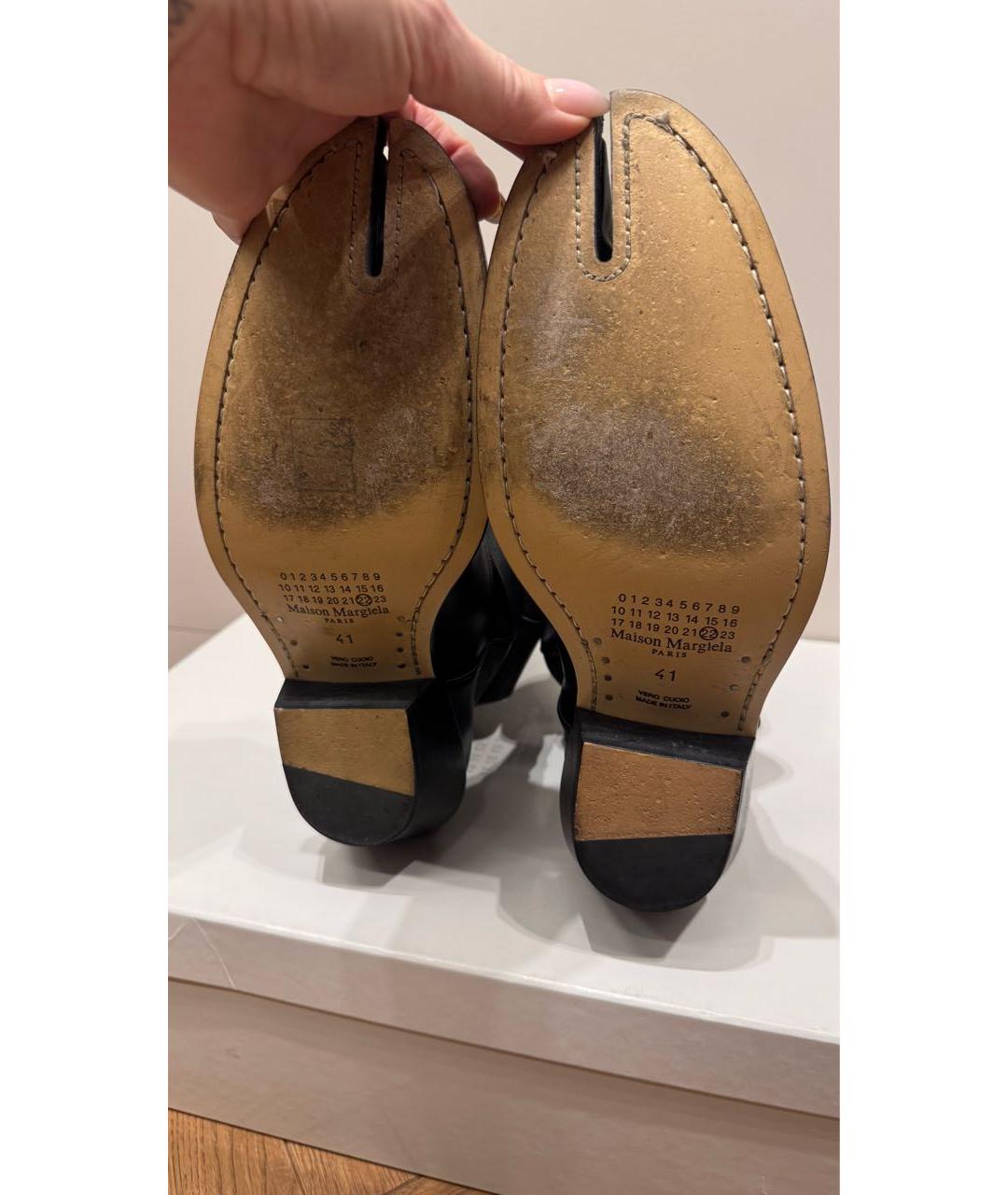 MAISON MARGIELA Черные кожаные полусапоги, фото 5