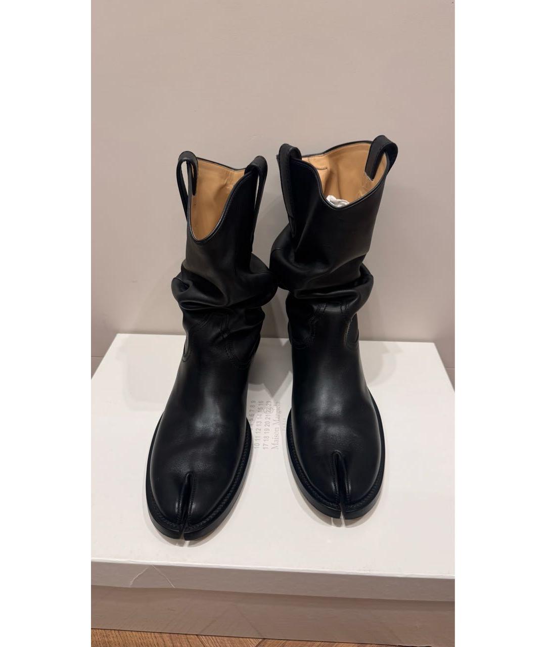 MAISON MARGIELA Черные кожаные полусапоги, фото 2