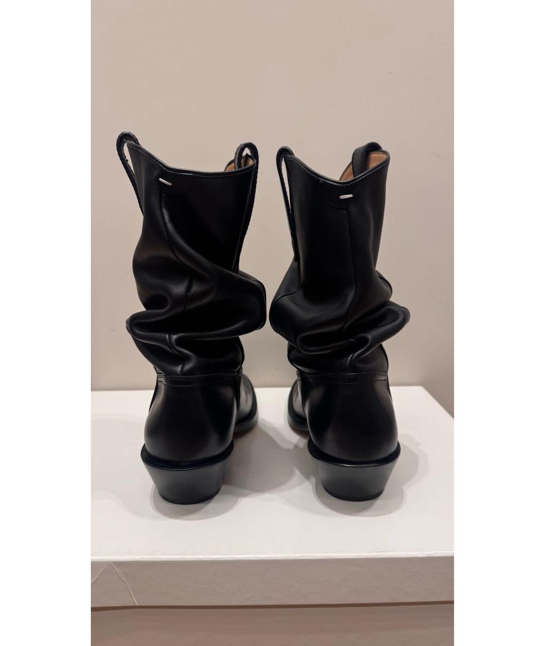 MAISON MARGIELA Черные кожаные полусапоги, фото 4