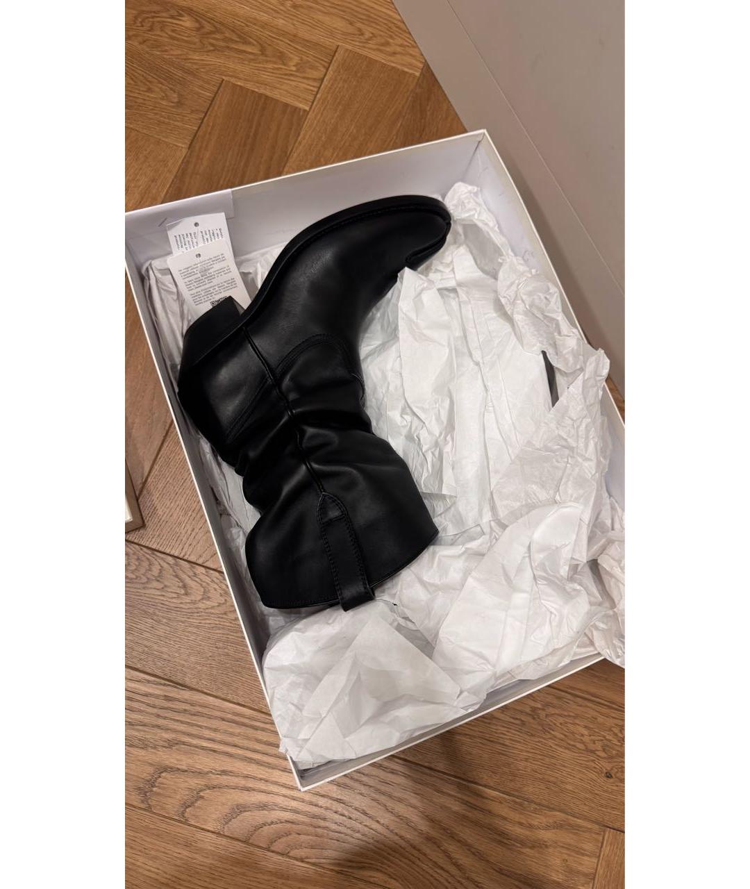 MAISON MARGIELA Черные кожаные полусапоги, фото 6