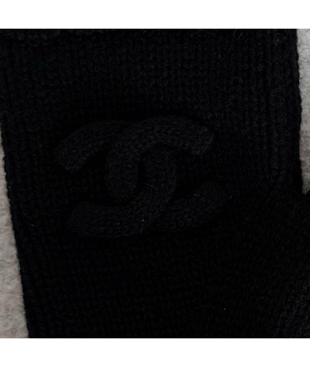CHANEL Черные кашемировые митенки, фото 3