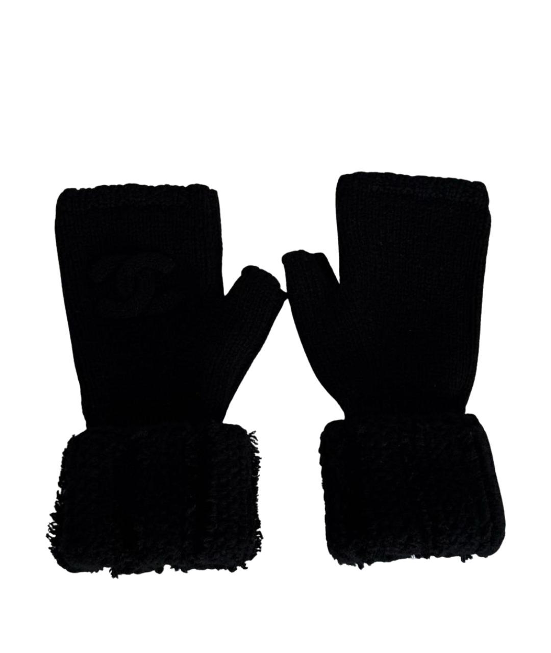 CHANEL Черные кашемировые митенки, фото 1