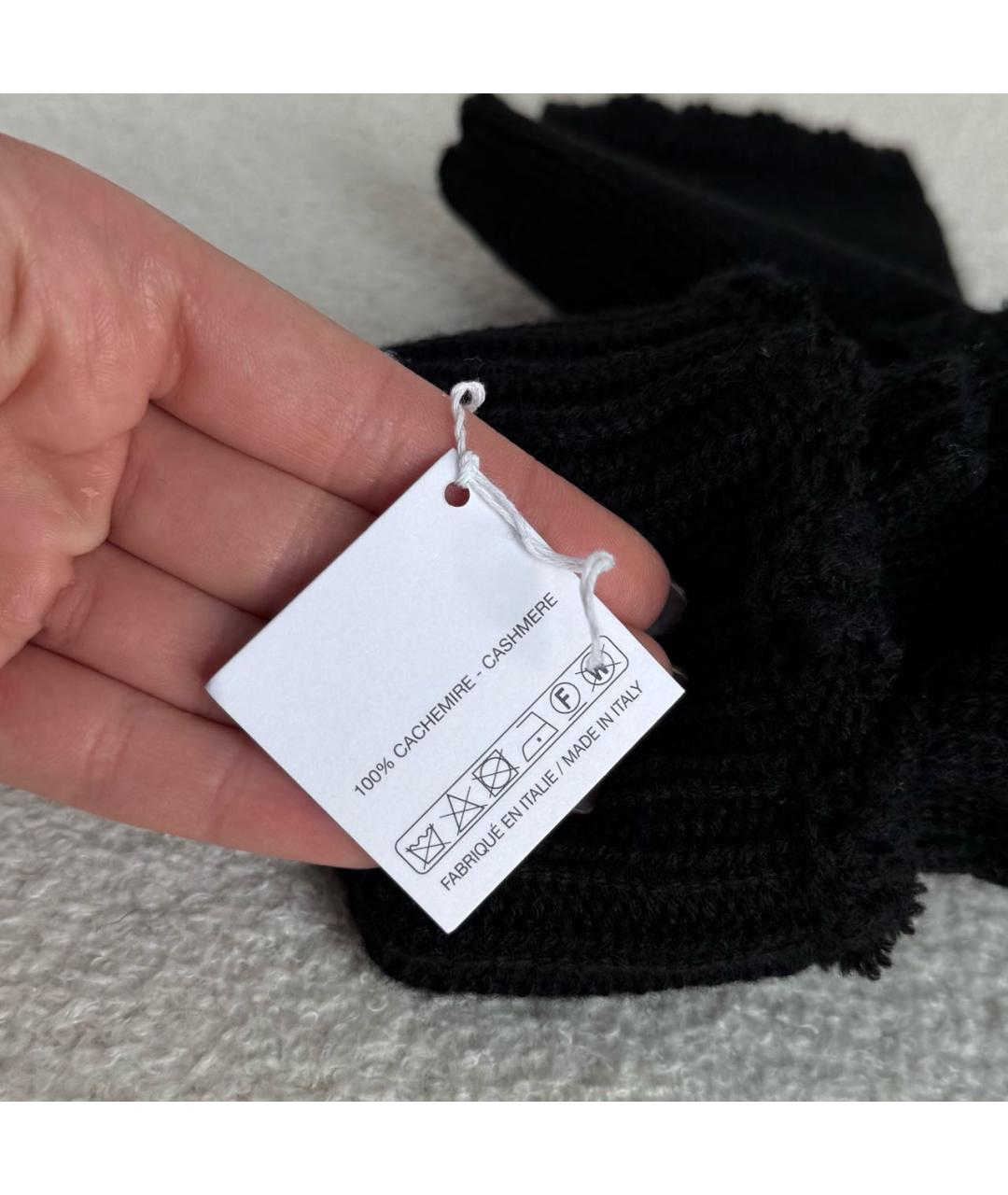 CHANEL Черные кашемировые митенки, фото 4