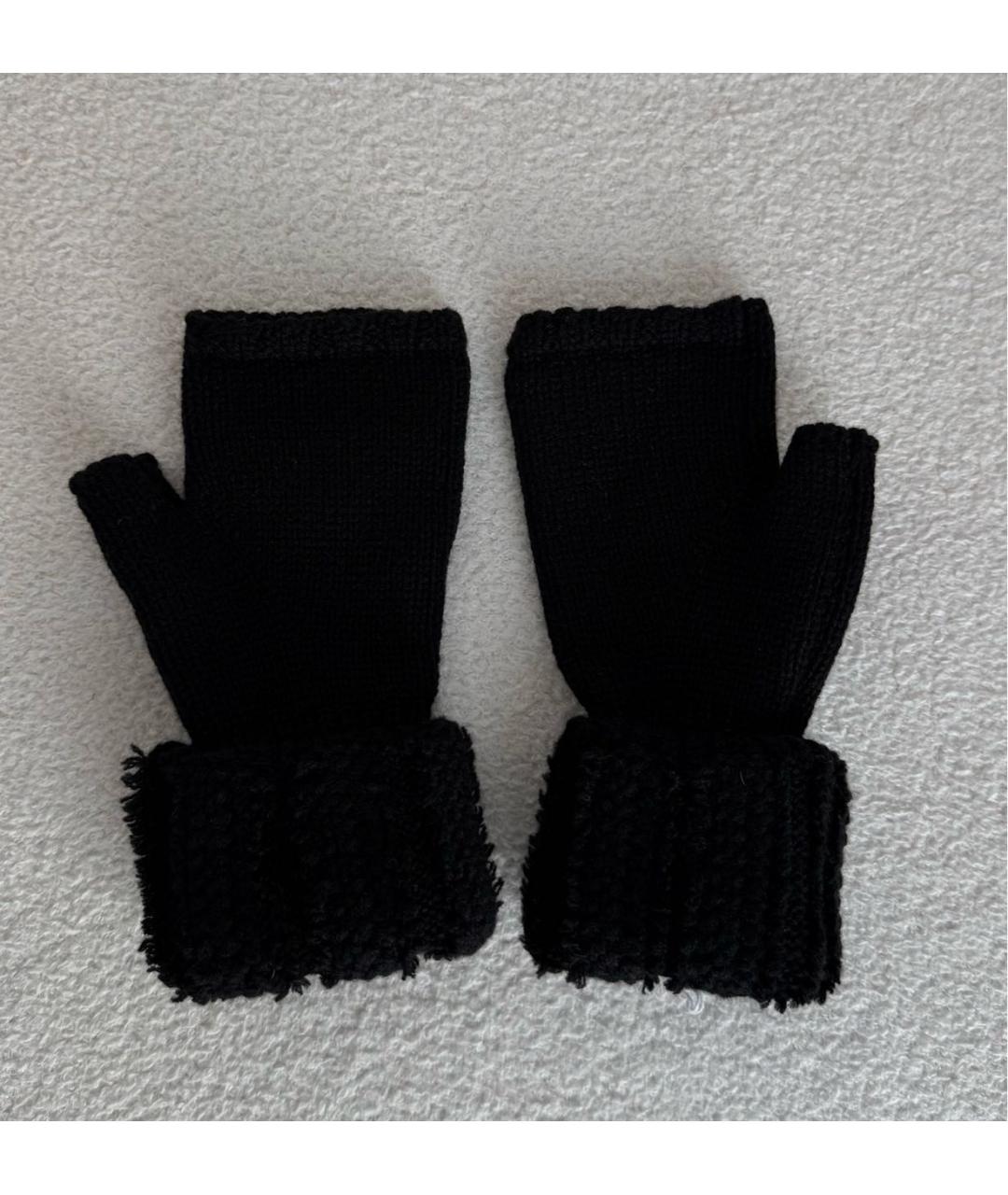 CHANEL Черные кашемировые митенки, фото 2