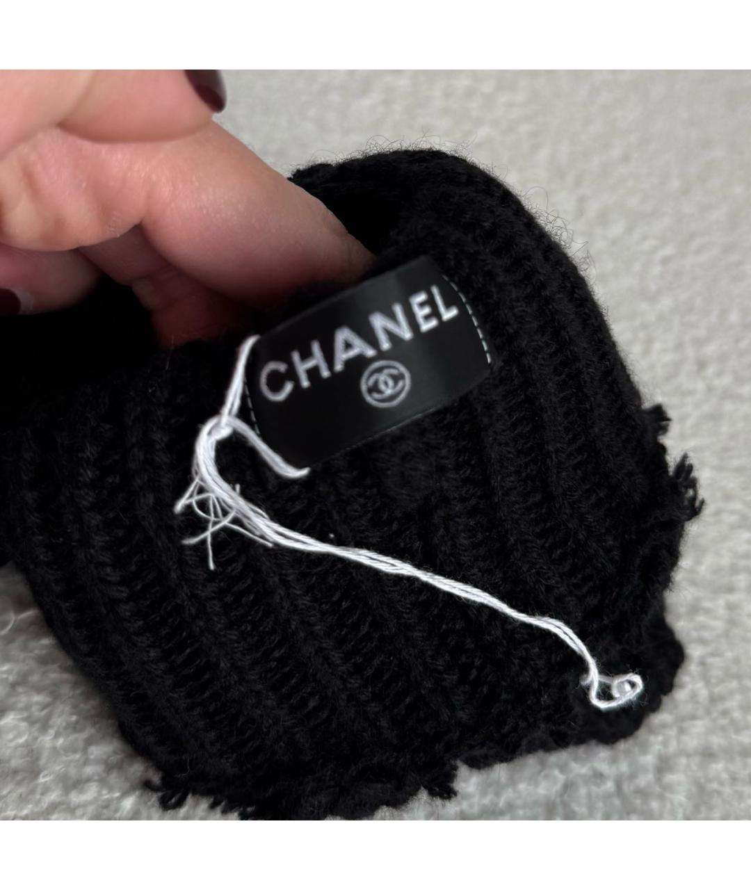 CHANEL Черные кашемировые митенки, фото 6