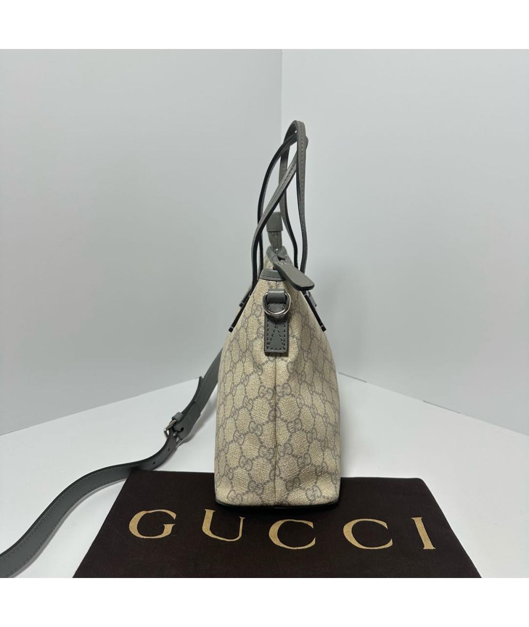 GUCCI Серая хлопковая сумка тоут, фото 3