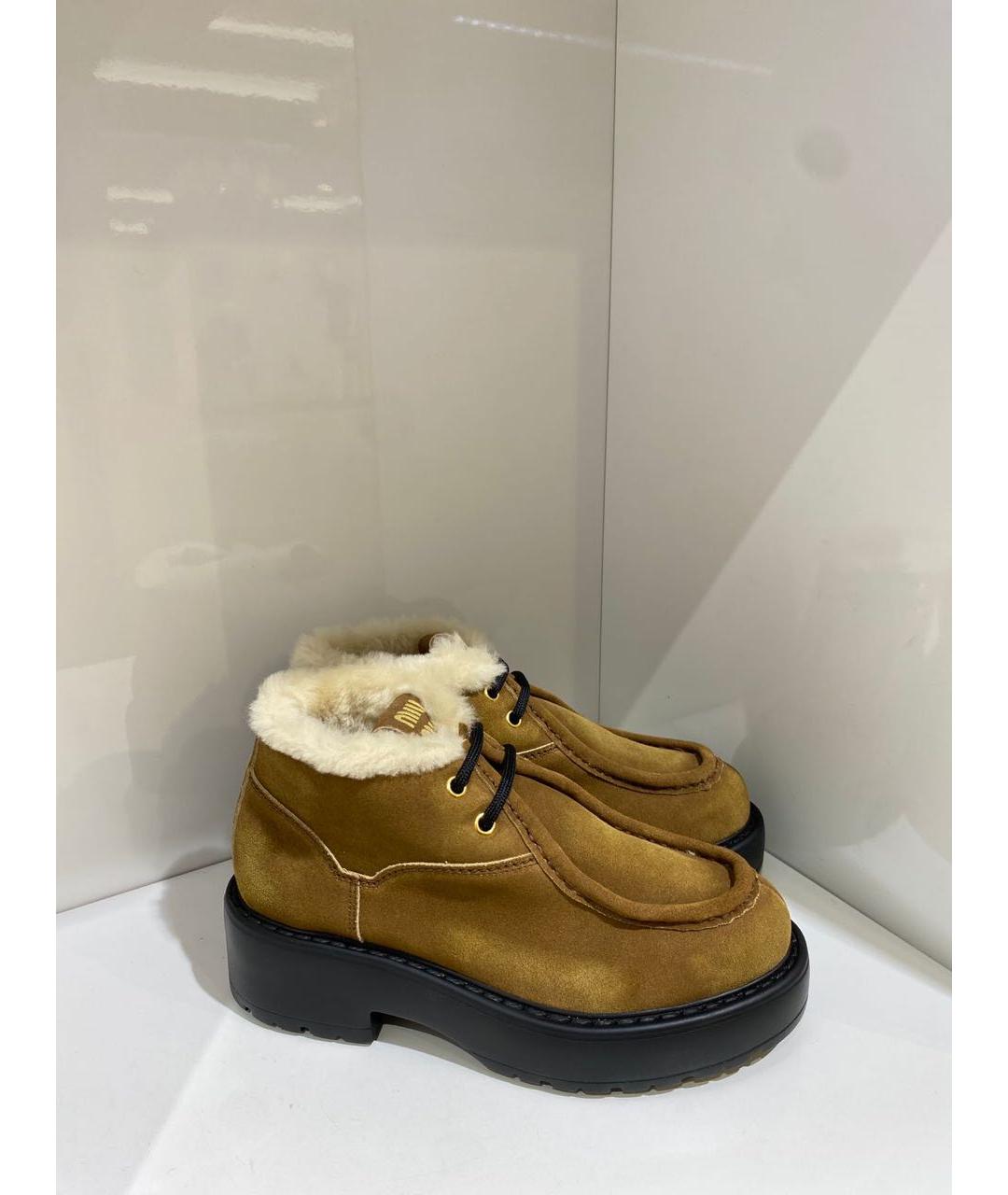 MIU MIU Коричневые замшевые ботинки, фото 2