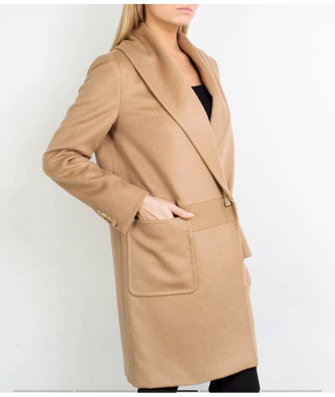 MAX MARA Бежевое шерстяное пальто, фото 9
