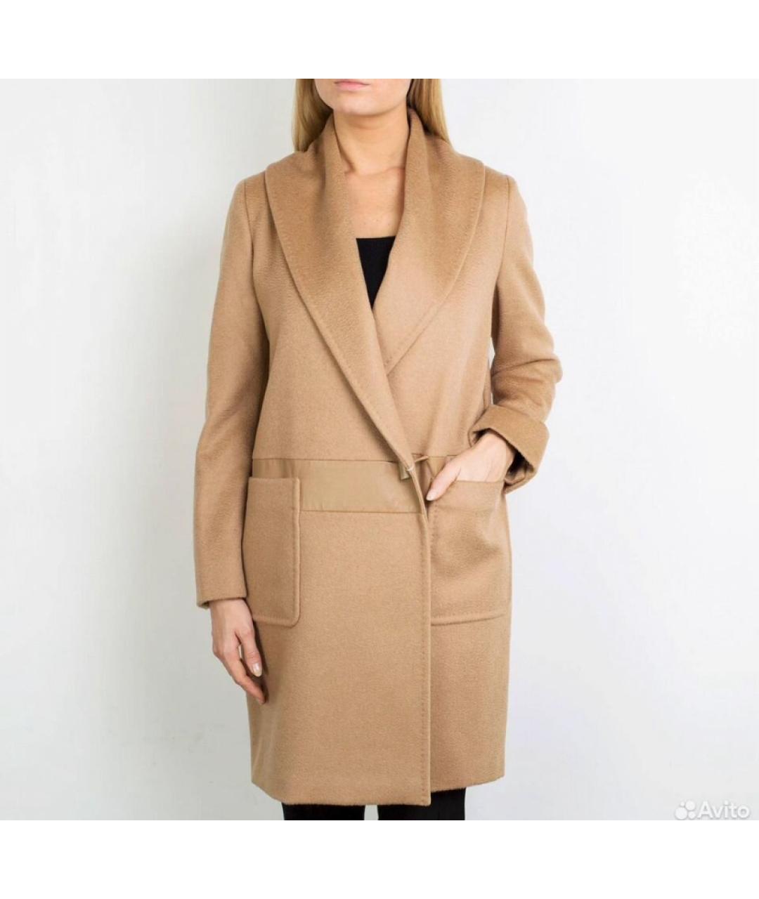 MAX MARA Бежевое шерстяное пальто, фото 10